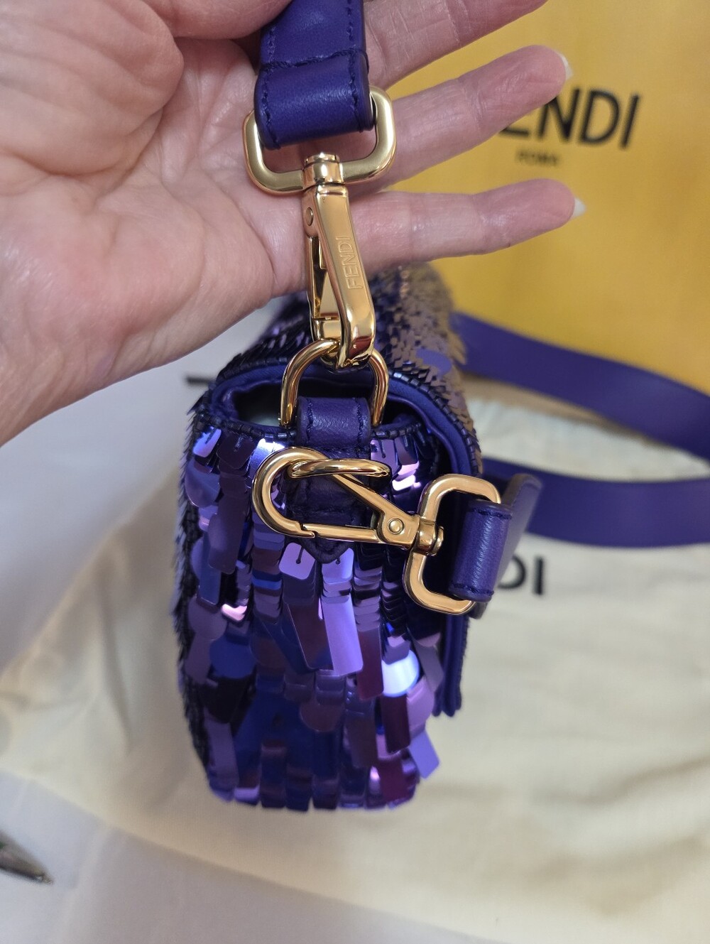Pristine FENDI PURPLE BAGUETTE - Picture 8 of 11